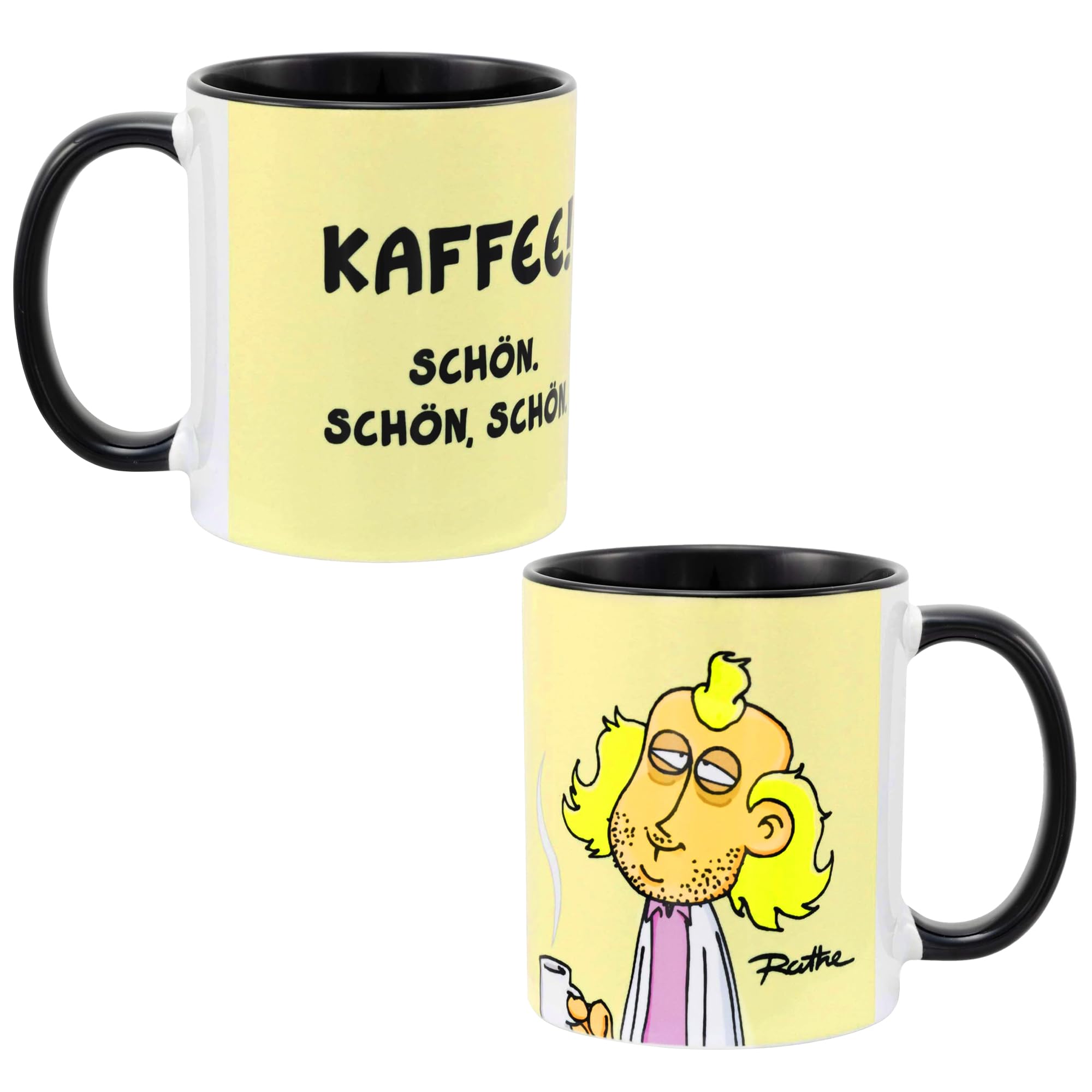 United Labels Ralph Ruthe Mug Pete - Coffee! Nice. Nice, Nice. Ceramic Coffee Mug Beige 320 ml