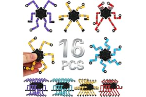 JYXT 16 Pack Fidget Spinners Deformable Stress Relief Sensory Toy Robot Spinner DIY Mechanical Spiral Twister Creative Chain Gyro Toy for Goodie Bag Stuffers Party Favors Gift Prizes Novely Anxiety Toys