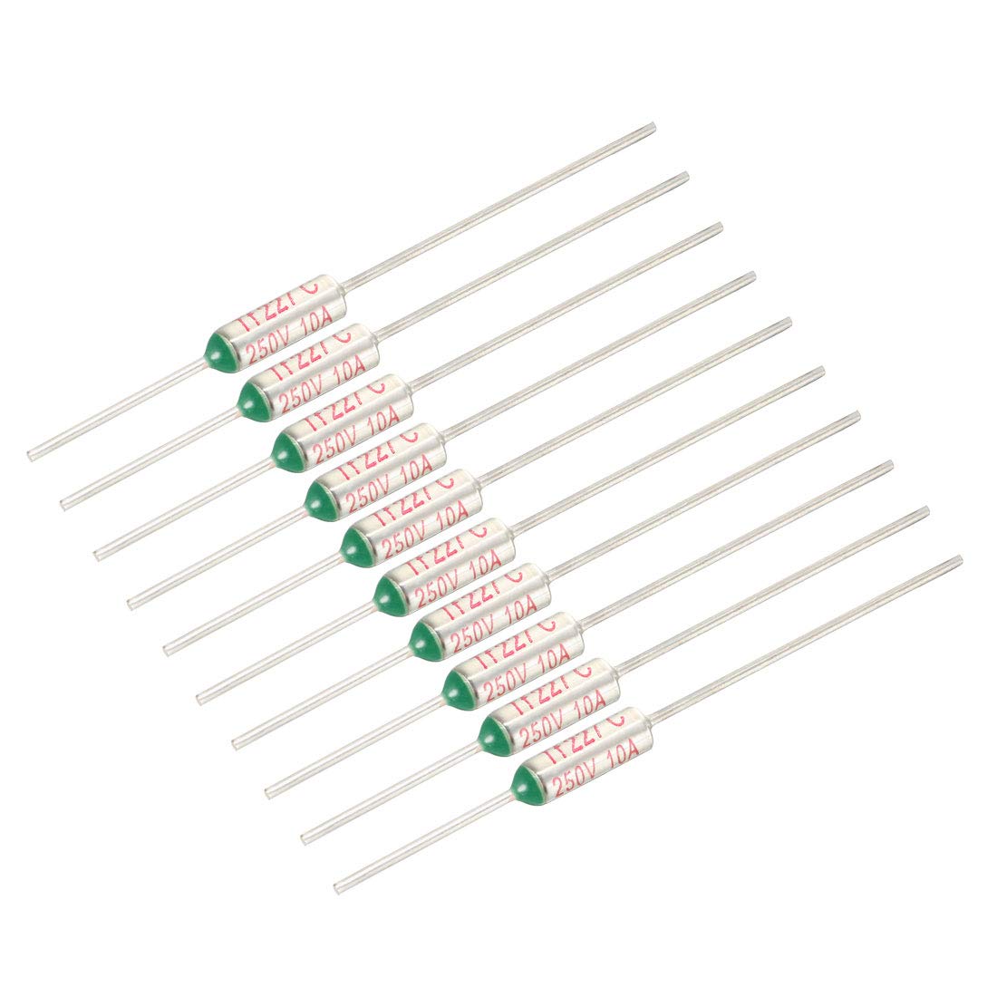 Sourcingmap 250V 10A 227℃ Celsius Circuit Cut Off Temperature Thermal Fuse 10 Pcs