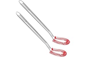 DECORNIJIA 2pcs Stainless Steel Spring Coil Whisk with Ergonomic Handle for Manual Mixing Beating Blending and