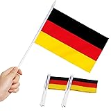 Anley Germany Mini Flag 12 Pack - Hand Held Small
