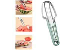 PACIOCEAN 3-in-1 Watermelon Fork Slicer Cutter,Stainless Steel Watermelon Windmill Cutter,3 in 1 Summer Watermelon Cutting To