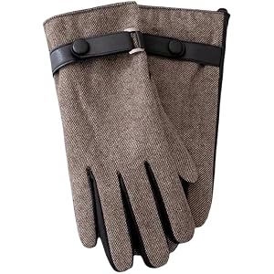 Women-Winter-Tweed-Gloves Wool-Blend Touch-Screen British-Style-Gloves | Girls warm thin fleece tweed elegant gloves,adjustab