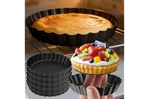 1 Piece Cake Baking Tray 5 Inch Round Nonstick Removable Bottom Mini Tart Pans Home Kitchen Dessert Baking Tools,12cm