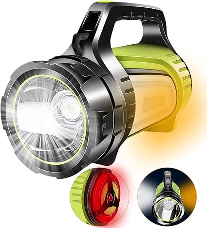 Amazon Qomolm 懐中電灯 Ledライト 強力充電式 強力超高輝度 10モード 24時間連続使用可能 8000mah 防水 スーパー明るい 調光可能 防災 多機能 1300m遠距離照射 スリング付き Sos点滅 フラッシュライト 家用 屋外 キャンプ用 耐衝撃 Usb充電式 携帯便利 強力 軍用 最強