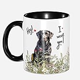 Valvphora Black Labrador Coffee Mug Tea Cup, Black Labrador Gifts for Women