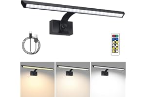 BIGMONAT 16inch Wireless LED Picture Light with Remote, 4400mAh Rechargeable Operated Picture Light with Timer and Dimmable, Metal Display Lamp for Wall, Frame Portrait Art, Matte Black