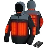 Hunt Quiet Men’s Heated Jacket Fleece with Power Bank, Rechargeable Coat for Hunting (Next Camo G2,Black,Size M-XXL)