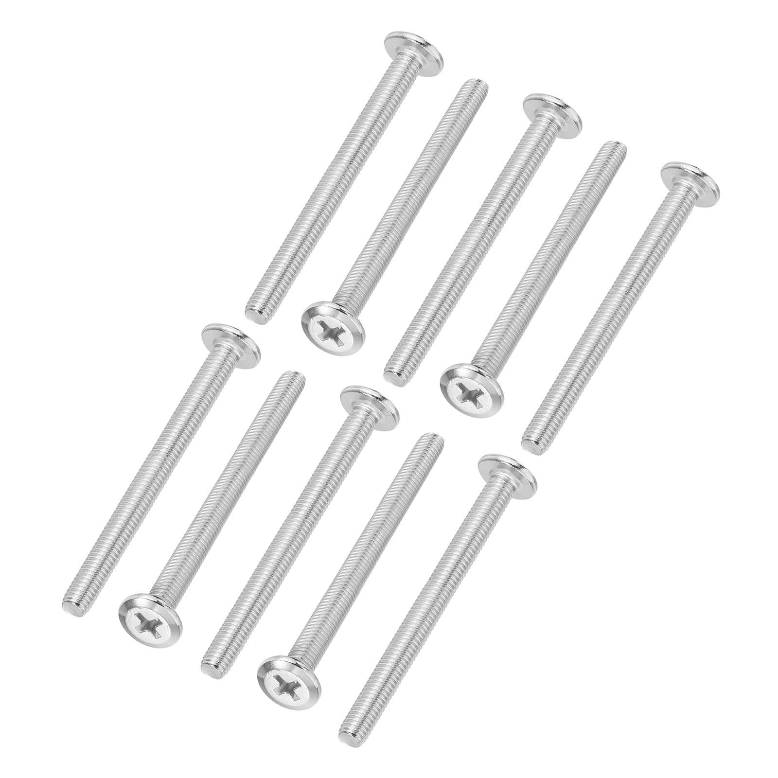 PATIKIL Round Head Phillips Screws, 15 Pack M5-0.8 x 60mm 304 Stainless Steel 18-8 Full Thread, Machine Screw Furniture Screw Connector Bolts