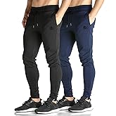 BROKIG Men's Zip Joggers Casual Gym Workout Track Pants