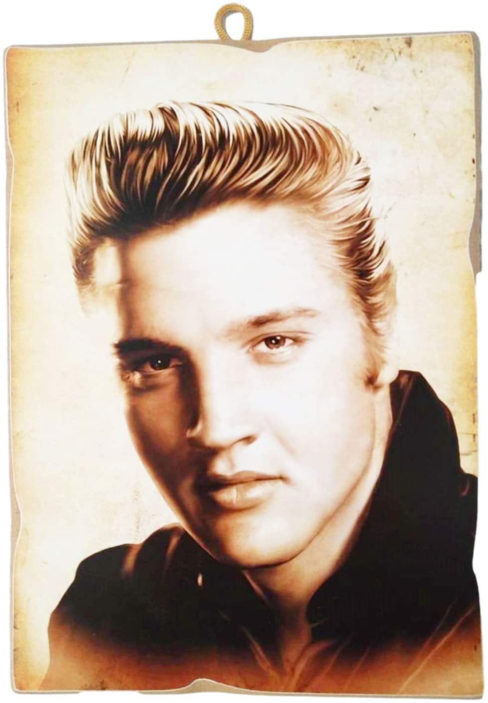 KUSTOM ART Vintage Style Elvis Presley Collectible Art Picture Print on Wood 40x30 cm.