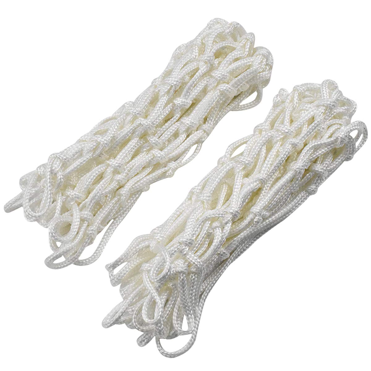 Fodlon Pack of 2 Ultra Heavy Duty Basketball Net Replacement Strong and Durable Nylon Brained Tri-colored Basketball Hoop Net Accessories for Outdoor Indoor Sports 12 Loop