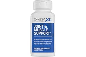 OmegaXL Joint Support Supplement - Natural Muscle Support, Green Lipped Mussel Oil, Soft Gel Pills, Drug-Free, 120 Count