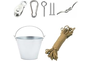 KIZIHAUS DIY Treehouse Bucket Pulley Kit – Outdoor Playset Accessory for Kids, Backyard Playground Attachment for Fun Lift System