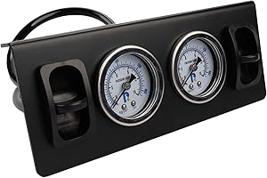 MADONGLI Panel Paddle Valve Switch with Two Air Suspension Pressure Gauge, Air Fittings, Contorl Air Bags in Car Suspension System