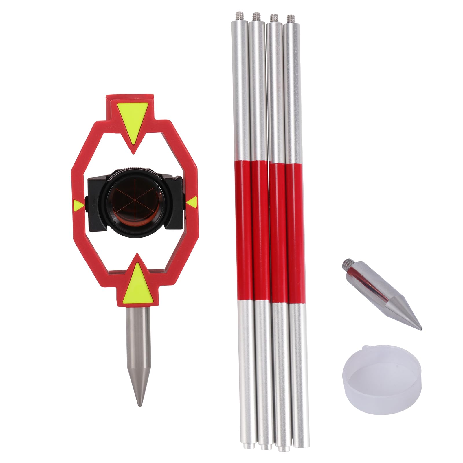 Mountlaser Copper-Coated Surveying Prism with 4 Poles, Mini Prism for Total Station Surveying Prism Constant -30mm Offset