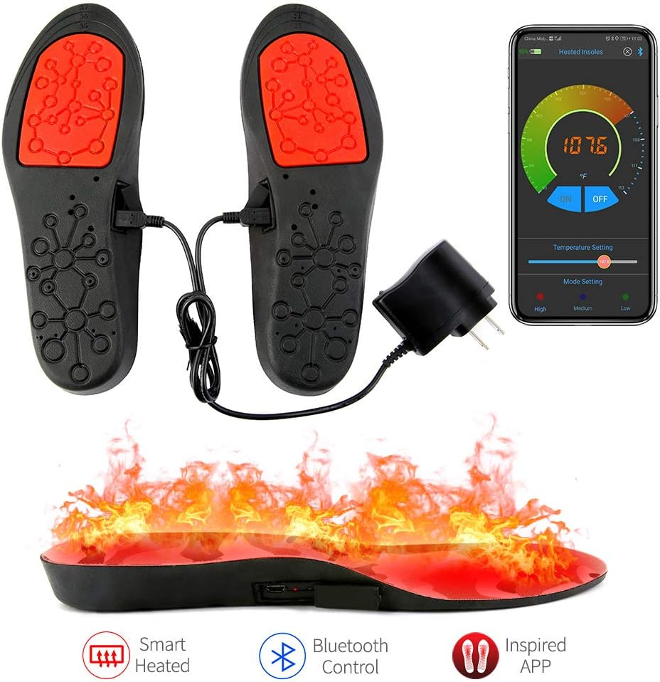 LEHU Smart Electric Chaussures chauffantes Semelles Pieds Warmers APP Bluetooth