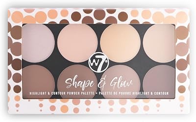 W7 Shape & Glow 8 Shade Contour Highlight Face Makeup Powder Palette