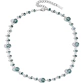 BERYOHZ Necklace for Women Trendy, Beaded Necklace Crystal Beads Strand Jewelry, Statement Necklace Choker Necklaces for Women