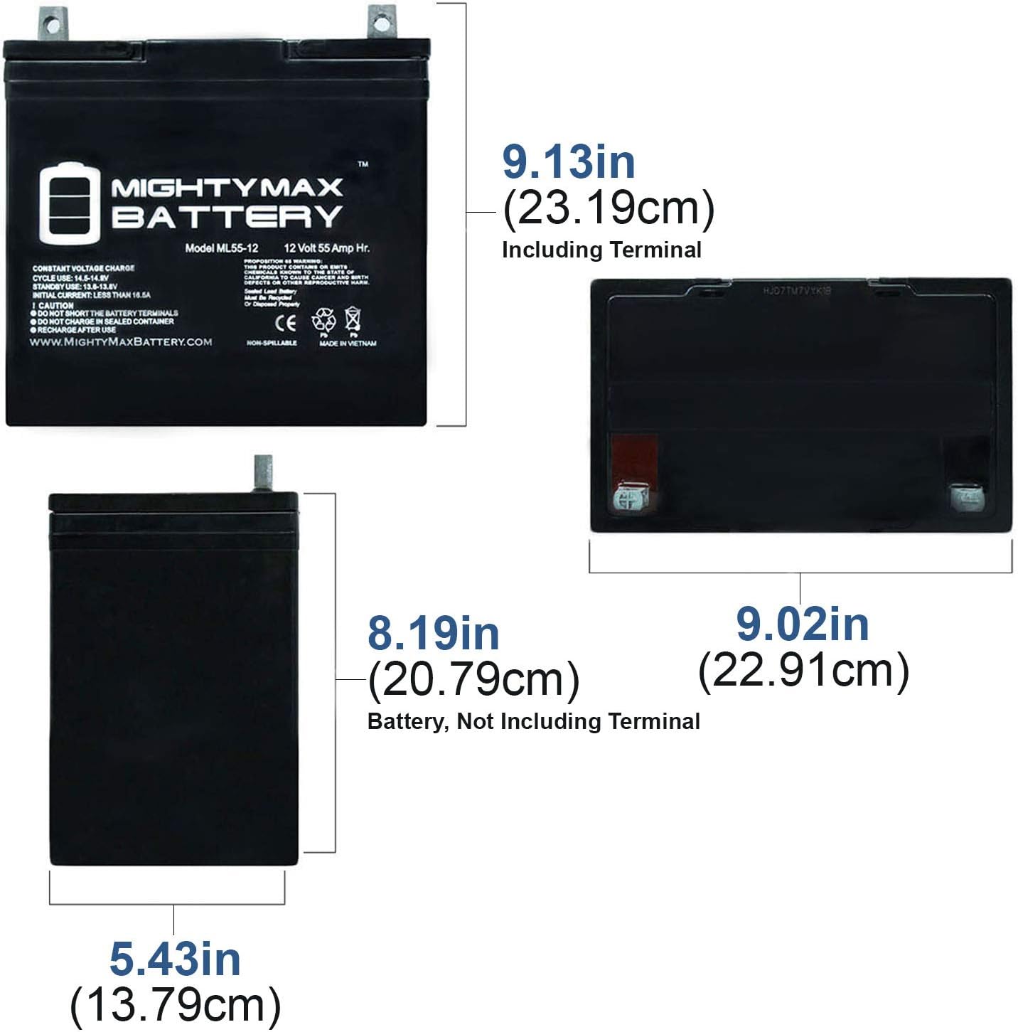 Mighty Max Battery 12V 55Ah Power Boat Pontoon Electric Trolling Motor Deep Cycle Battery Brand Product: Electronics