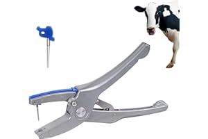 PAULOZYN One-Piece Z Tag Ear Tags Applicator Blank Ear Tag Pliers Automatic Flip for Cattle, Cows, Livestock, Goats, Pigs, Sheep
