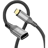 HOTUTUKI Short USB c Extension Cable 2FT, 20Gbps,100W,4K@60Hz Video Output, Nylon Braided,USB3.2 Type C Extender Cord Male to Female Compatible with Thunderbolt 4/3,Monitor,Display