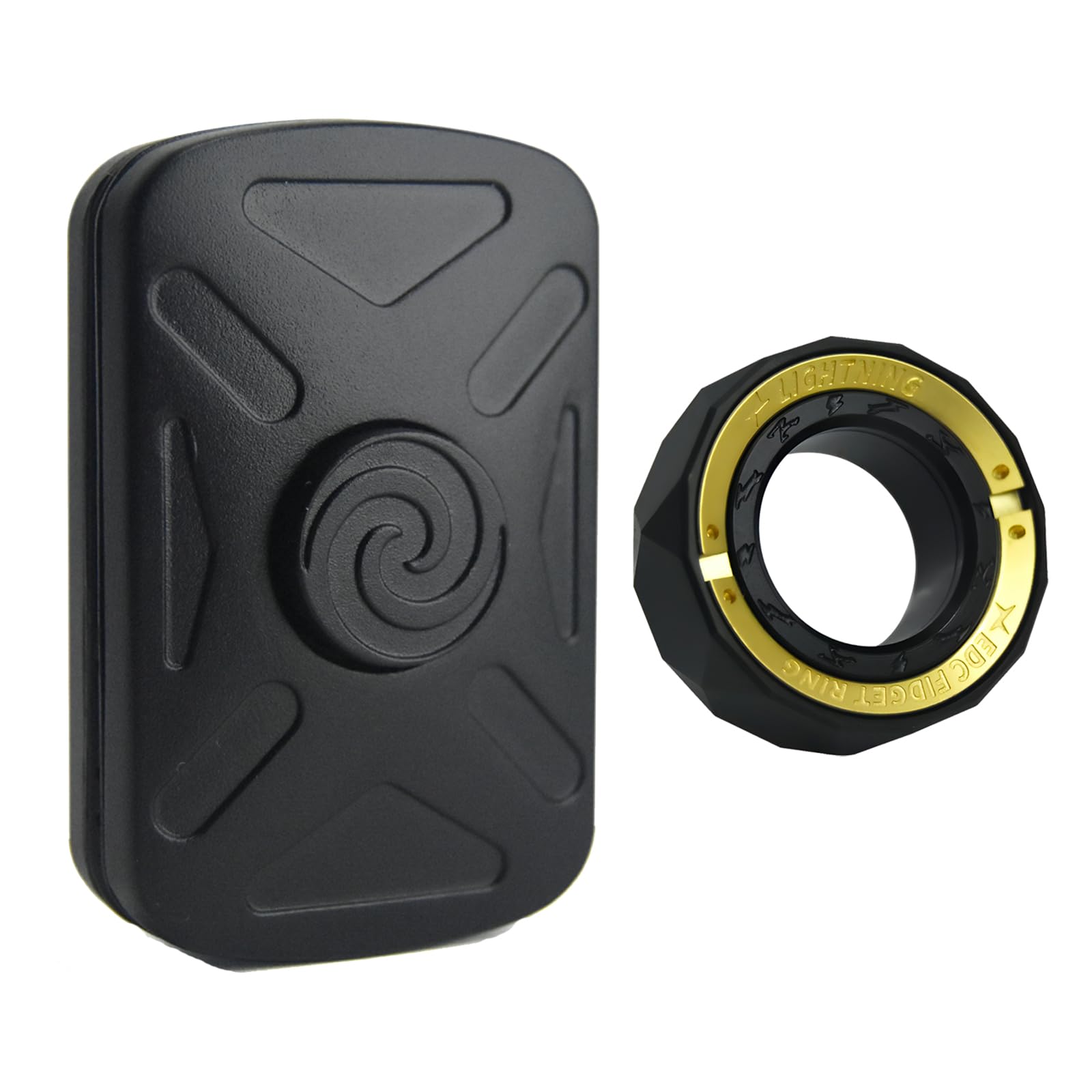 2-in-1 Magnetic Fidget Toys for Adults, Vortex Metal Fidget Spinner & Fidget Slider, EDC Portable Pocket Gadget for Stress Relief, Anxiety & Focus, Gift for Men & Women (Black-2 Set) — image 1