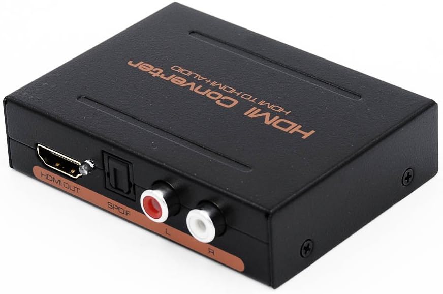 Blupow HDMI Audio Extractor Optical Toslink + L/R Stereo Analog Converter Outputs