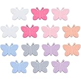 14PCS Butterfly Silicone Beads, Spring Silicone Focal Beads for Keychain Making, Loose Beads Bulk for Pens Necklace Bracelet Lanyard Pendants DIY Handicrafts