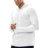 MIER Men's UPF 50+ Sun Protection Hoodie Long Sleeve SPF Fishing Hiking Running Thumbhole Shirts Hooded Quick Dry Lightweight