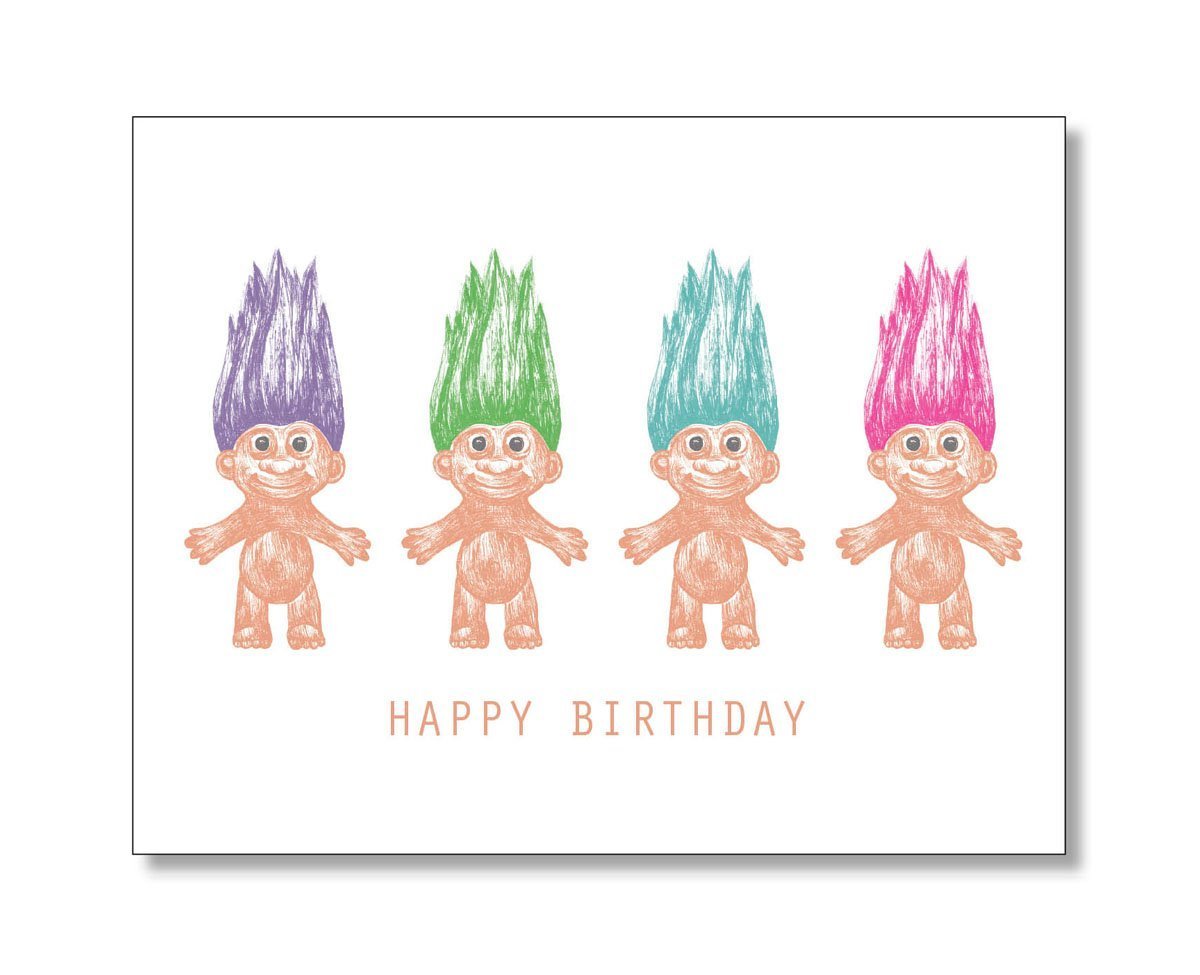 happy birthday troll doll