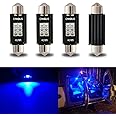 iBrightstar 9-30V Extremely Bright 211-2 212-2 578 Festoon LED Bulbs Error Free 1.61" 41mm for Interior Map Dome Lights and License Plate Courtesy Lights, Blue