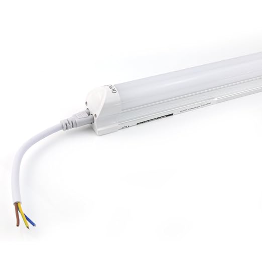 OUBO 90cm LED Leuchtstoffröhre komplett Set mit Fassung kaltweiss 6500K 14W 1300lm Lichtleiste T8 Tube mit milchiger Deck