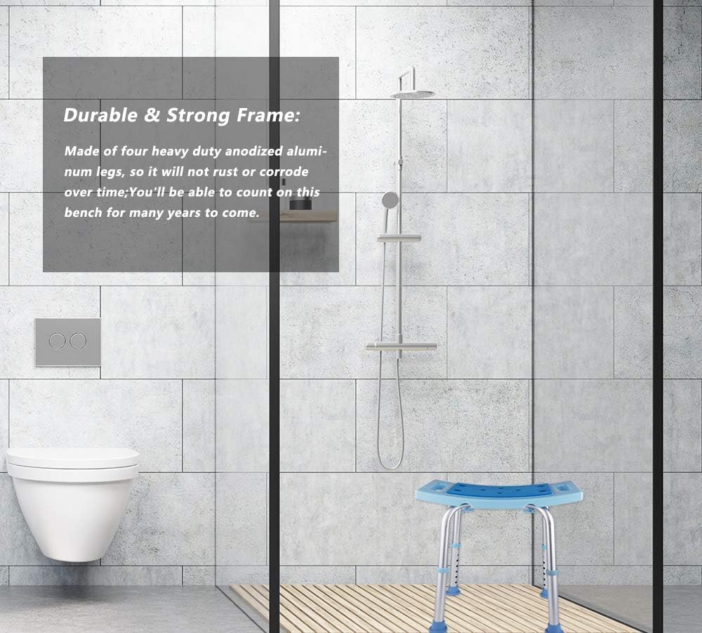 Shower Chair for Elderly Seniors,Shower Stools and Benches for Adults,Bath Chair Shower Benches for The Disabled,Shower Seats,Blue Tub Chair: Health & Personal Care