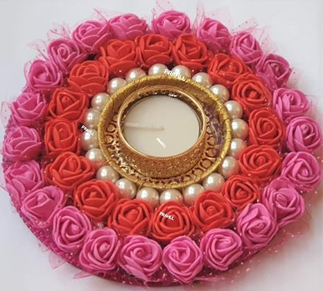 Buy Prahll Artificial Flower Rose Tealight Diwali Diya Candle