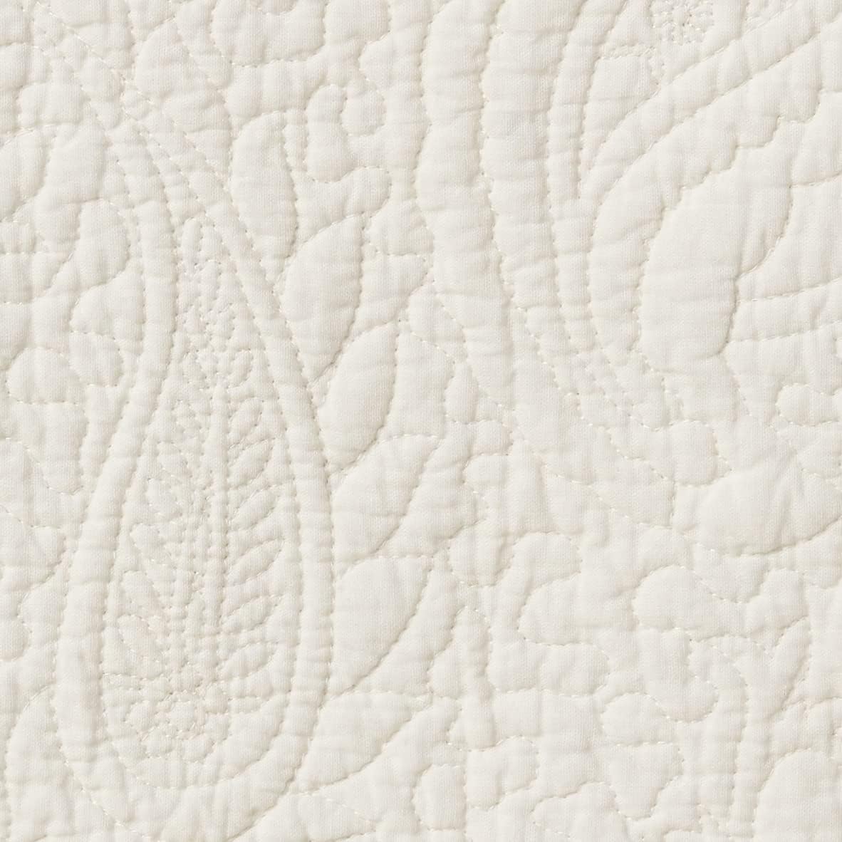 Greenland Home Paisley Quilted Bed Skirt, Ivory, King: Home & Kitchen