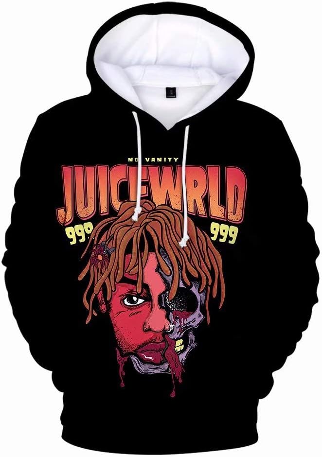 VOSTEPLUS Juice Wrld Hoodie 3D Printed Hooded Pullover Sweatshirt for Unisex