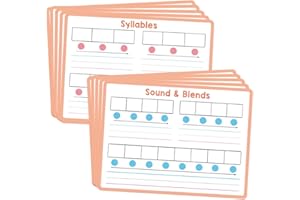 Fenteer 10Pcs Dry Erase Board Writling Cards Speech Games Sounds Blends Whiteboard for Kindergarten Homeschool Classroom Must