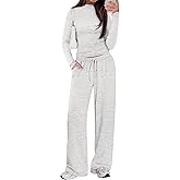 Sampeel Two Piece Lounge Sets for Women Fall Clothes 2025 Comfy 2 Piece Outfits Sweatsuits Trendy Winter Clothing Mock Neck Grey S