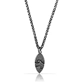 Made by Nami Surfboard Necklace with Black Stainless Steel Wave Pendant Surf Necklace for Men