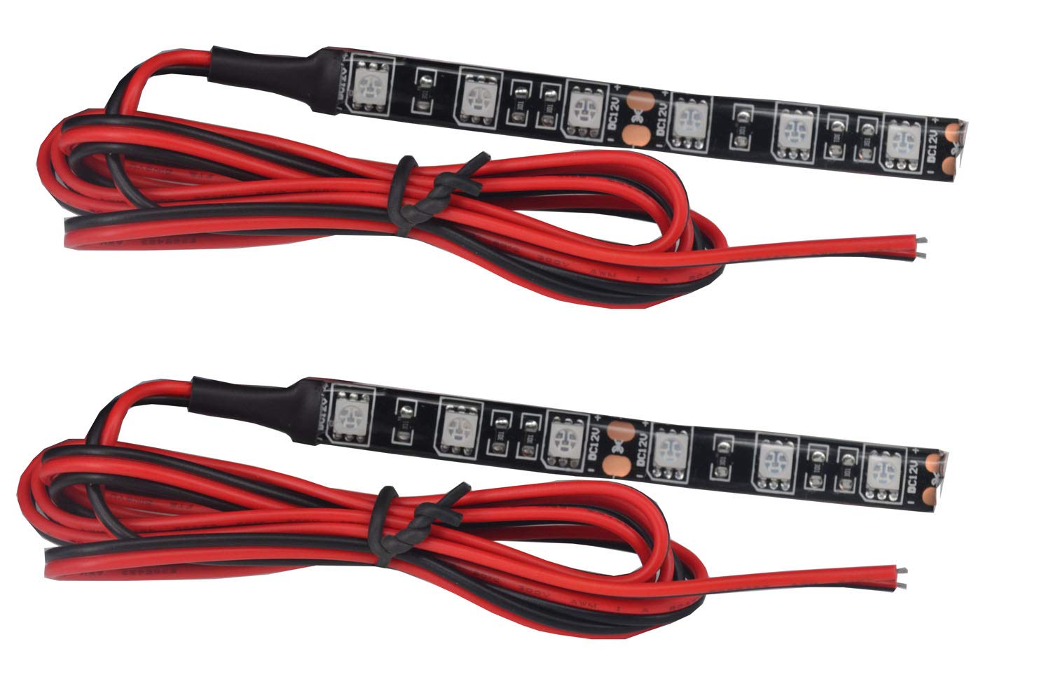 JinXiu Universal Motorbike LED Indicators, 2pc Exterior Orange LED Strip for Motorcycle Bike Amber Turn Signal Indicator Blinker Light (6LED)