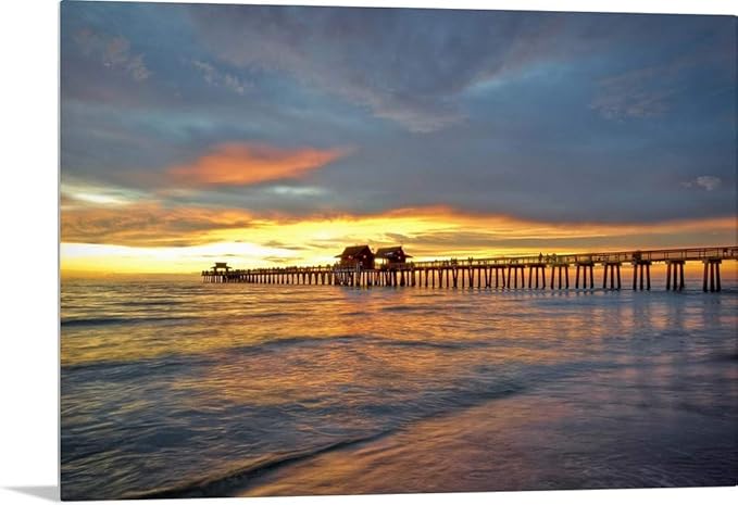 Amazon.com: GREATBIGCANVAS Naples Pier I Acrylic Wall Art Print