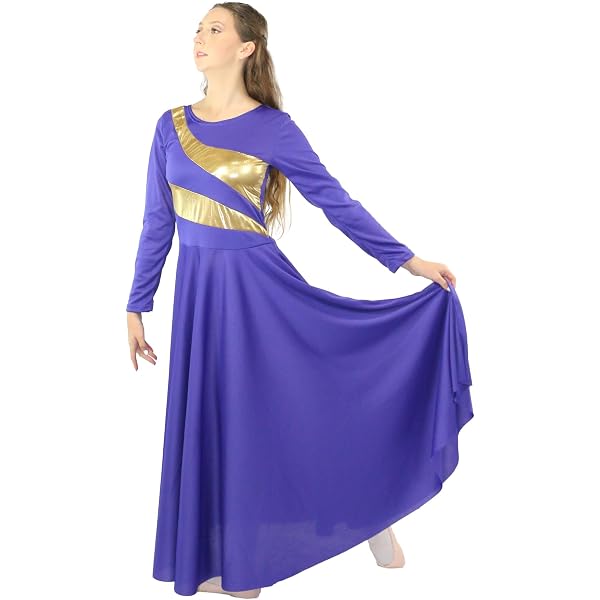 Amazon.com: Danzcue Womens Praise Loose Fit Full Length Long Sleeve Dance  Dress, Black, Small : Clothing, Shoes & Jewelry