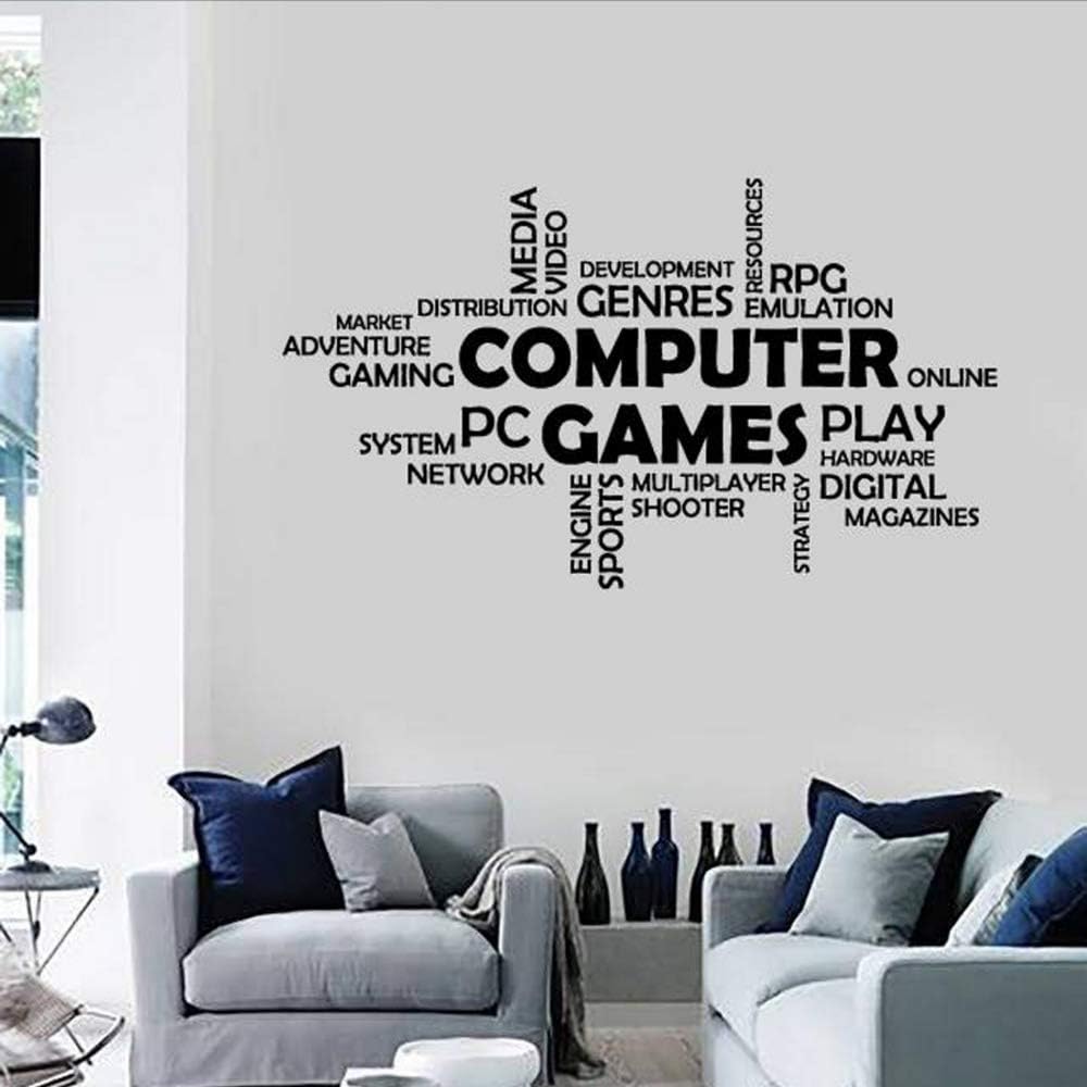 Wymw Word Cloud Juegos De Computadora Vinilo De Pared Vinilo Niños