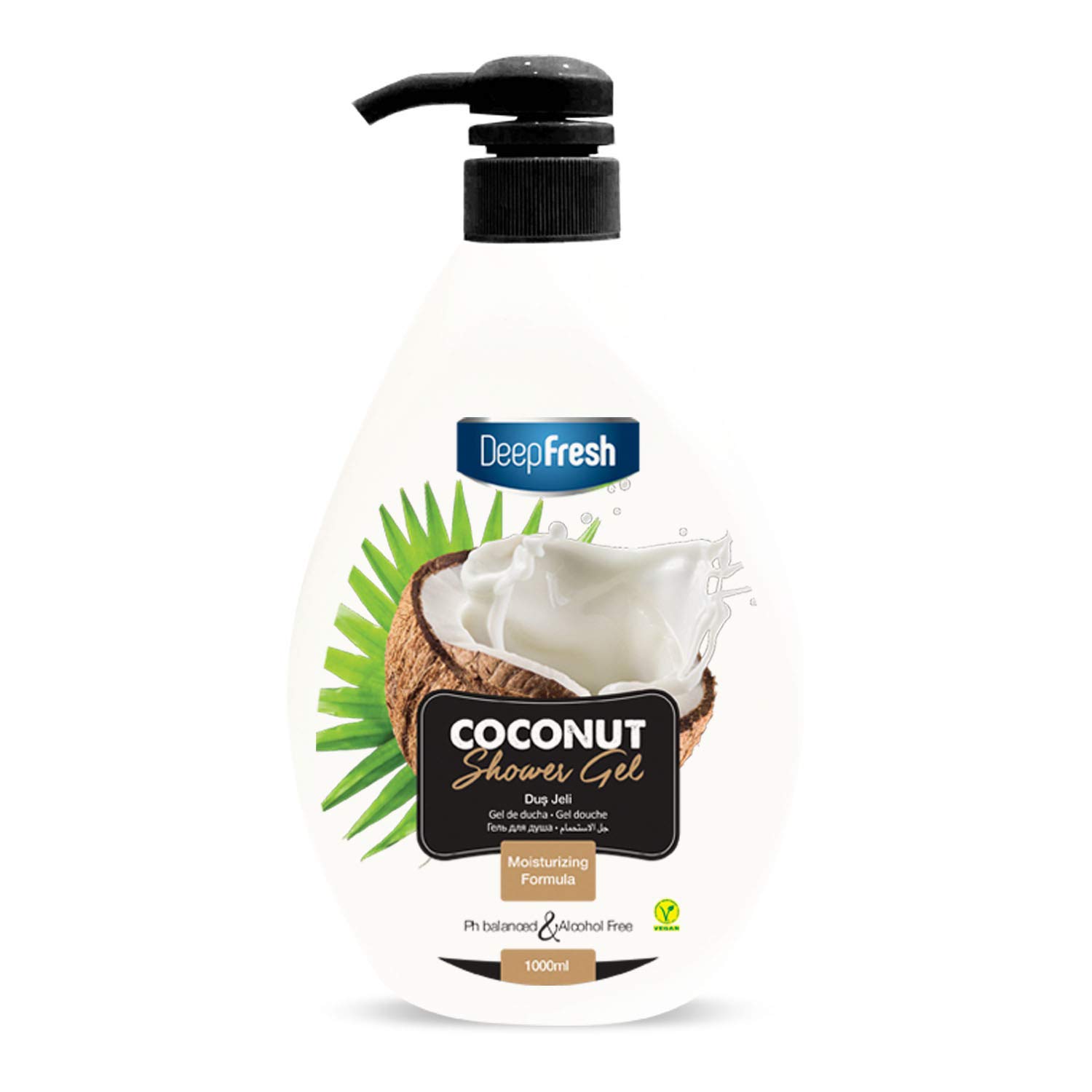 Deep Fresh Shower Gel 1000ml With Pump Coconut – No alcohol – No paraben