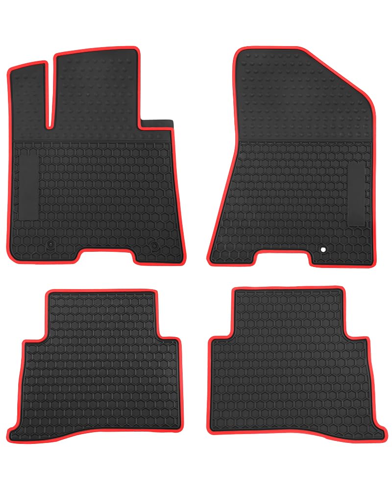 Megiteller Car Floor Mats Custom Fit for Kia Sportage 2022 2021 2020 2019 2018 2017/2019-2021 Hyundai Tucson Odorless Washable Heavy Rubber (All Weather) Floor Liners Red Image