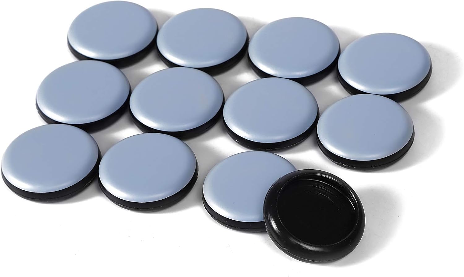 Furnigear Chair Glides Sliders Chair Leg tip caps, Best Furniture Sliders for Carpet, Chair Leg Floor Protectors 2 inch Round, 12 Pack