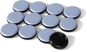 Furnigear Chair Glides Sliders Chair Leg tip caps, Best Furniture Sliders for Carpet, Chair Leg Floor Protectors 2 inch Round, 12 Pack