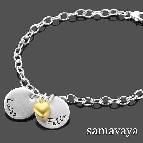 Armband mit Gravur MON AMOUR 925 Silber Namensarmband Partnerschmuck personalisiert