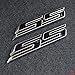 zorratin Slant SS Grill Side Trunk Emblem Badge Decal with Adhesive for Chevrolet Chevy Camaro Impala Malibu Holden 2010-2025 [Black Letter with Chrome Trim]